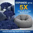 Bean Bag Filler, 15lbs Blue Memory Foam Filling for Beanbag Chair, Couch Cushions, Pillows, Dog Beds, Pouf Ottoman, Punching Bag Filler, Grappling Dummy, Packing Peanuts Replacement