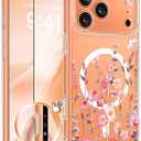 GVIEWIN for iPhone 17 Pro Case Compatible with MagSafe, with Screen Protector Upgraded [Full Camera Protection] [Non Yellowing] Floral Slim Shockproof Clear Women Phone Cover (Floratopia/Colorful)