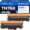 TN760 Two Pack  Toner Cartridge Compatible Replacement for Brother TN760 TN-760 TN730 TN-730 for MFC-L2690DW MFC-L2710DW MFC-L2750DW HL-L2370DW HL-L2395DW DCP-L2550DW HL-L2350DW Printer Toner Cartridges