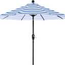 ABCCANOPY 9FT Patio Umbrella - Outdoor Waterproof Table Umbrella with Push Button Tilt and Crank, 8 Ribs UV Protection Pool Umbrella for Garden, Lawn, Deck & Backyard (Navy Blue Stripes)