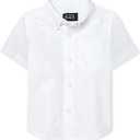 The Children's Place Baby Boys and Toddler Boys Short Sleeve Oxford Button Down Shirt, White, 4T