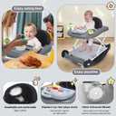 5 in 1 Foldable Baby Walker,Activity Baby Walker-Baby Bouncer,Rocker,Activity Center,Seat and Push Walker,Detachable Footrest Mat,Adjustable Speed Rear Wheels and Height,Ages 6-18 Months (Black)