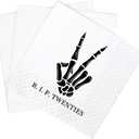 SharkBliss RIP Twenties Cocktail Napkins, 100 Pack RIP Twenties Death to My 20s Dirty 30 Birthday Paper Cocktail Beverage Napkins in Bulk for 30th Birthday | 2-Ply, 5x5" (RIP Twenties Napkins)
