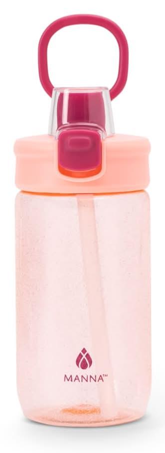 Manna™ Plastic Push Bottle - Pink, 18 oz