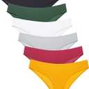 COSOMALL 6 Pack Women's Invisible Seamless Bikini Underwear Half Back Coverage Panties (US S, 6 Pack)