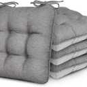 Love's cabin Memory Foam Chair Cushions Set of 4, 15.5"x15.5"x3.5" Indoor & Outdoor Seat Pads for Dining, Kitchen, Office, Patio Chairs - Grey
