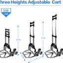 Heavy Duty 6-Wheel Stair Climbing Cart - 300lb Capacity Folding Hand Truck, All-Terrain Aluminum Trolley w/Adjustable Handle - Perfect for Groceries, Deliveries, Apartments