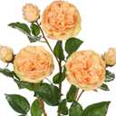 Real Touch Artificial Roses (Set of 3) 23.6" Long Stem Yellow Garden Roses Lifelike Faux Silk Flowers for Wedding Bouquets, Home Decor, Centerpieces & Floral Arrangements