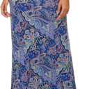 EXCHIC Women's Boho Flod Over Long Maxi Skirt Elastic High Waisted Long Skirts for Women (7, Large)