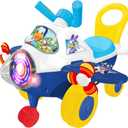 Kiddieland: Activity Plane: Donald Duck - Disney Light & Sound Foot-to-Floor Vehicle, Interactive Dashboard, Propellers, Parent Handle, Toddlers 12mo+