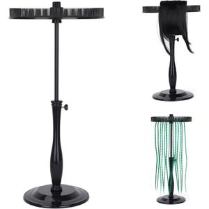 Hair Extensions Stand - Storage and Ensuring Your Hair Stable. Applied to Clip Hair Extensions, Colors Hair Tinsel, Bangs, etc. Multifunctional Extension Stand is Suitable for Family and Travel (Black)