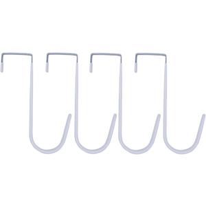 White Single Hook Outside The Door, Hanging Clothes Rack Without Punching on The Back Hook, Set of 4 Pieces