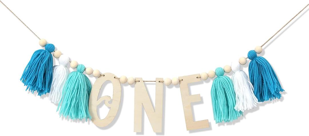 Surf Birthday The Big One High Chair Banner - Garland Boho 1st/First Birthday Decoration - Tassel Surf Birthday Party, Big One Birthday, Wave Banner(WAVE ONE BANNER)