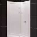 DreamLine Flex 36 in. D x 36 in. W x 76 3/4 in. H Semi-Frameless Shower Enclosure in Brushed Nickel with White Base and Backwalls, DL-6717-04CL