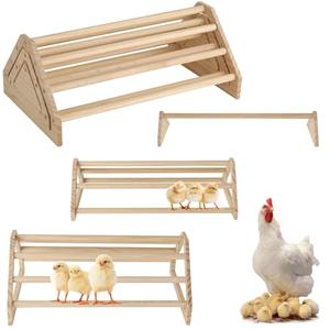 TonGass 3-Pack 15.75" Extra Long Chicken Perch, Freestanding Roosting Bar for Baby Chicks, Durable Polished Pine Roosting Bar, Perch Stand for Chicken Brooder