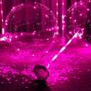 Lightsfever Led balloons with sticks and stands and batteries 6pack pink