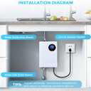 Tankless Water Heater Electric 110V, 3000W Instant Water Heater Under Sink, On Demand Hot Water Heater Electric with Digital Display, Portable Mini Small Water Heater for Kitchen Bathroom RV