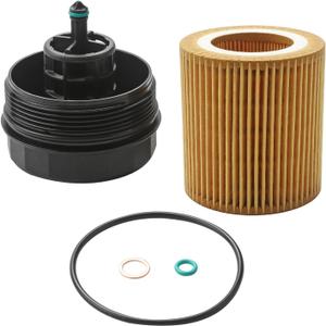 Engine Oil Filter Housing Cover Cap Compatible With BMW Vehicle E60 E70 E90 E93 F10 F30 128i 135i 528i 528i 328i 335i 530i 740i X3 X5 X6 Z4 Replace# 11427525334 11427566327 917-056