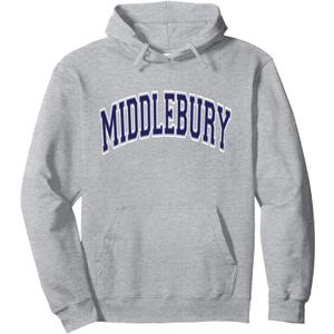 Middlebury Arched Dark Blue Text Pullover Hoodie S