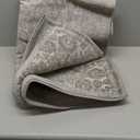 GENIMO 3x5 Area Rugs for Living Room, Machine Washable Non Slip Vintage Rugs, Low Pile Lightweight Chenille Print Rug for Bedroom, Dining Room, Home Office, Light Taupe Brown