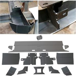 ECOTRIC DIY Rear Bumper Kit Bare Metal Compatible with 1984-2001 Jeep Cherokee XJ Rear Winch Bumper Kit