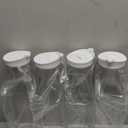 Set of 4 Plastic Carafe with Lid, 50 Oz Carafes for Mimosa Bar Supplies, Square Base Juice Containers, Water Bottle, Milk Container, Clear Beverage Containers for Fridge