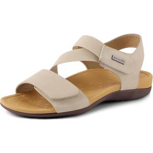 mysoft Women's Arch Support Sandals Orthotic Comfortable Walking Sandals Lightweight Adjustable Summer Outdoor Shoes (9, Khaki)
