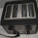 bella 4 Slice Toaster with Auto Shut Off, Extra Wide Slots & Removable Crumb Tray and Cancel, Defrost & Reheat Function, Toast Bread & Bagel, Black