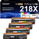 218X Toner Cartridge 4-Pack High-Yield Replacement for HP 218X 218A W2180X W2181X W2182X W2183X Compatible with HP Color LaserJet Pro 3201dw MFP 3301cdw 3301fdw 3301sdw Printers (No Chip)