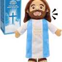 Yelakey Talking Jesus Plush - Speaks 36 Bible Verses & 10 Songs, 13 Speaking Dolls with Music & Sound, Stuffed Jesus Loves You Baptisms Christmas Easter Gifts for Kids Church Sunday School