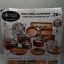 Gotham Steel 20 Pc Pots and Pans Set Nonstick Cookware + Bakeware Set, Complete Ceramic for Kitchen, Non Stick with Lids, Dishwasher / Oven Safe, Toxic - Red