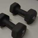 Portzon Weights Dumbbells 10 Colors Options Compatible with Set of 2 Neoprene Dumbbells Set,1-15 LB, Anti-Slip, Anti-roll, Hex Shape for Shoulder,Neck, and Hand Training for Seniors (Black)