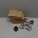 24 Pack 1 oz Round Amber Glass Cosmetic Jars with Lids And Inner Liners, Travel Glass Jars, Refillable Cosmetic Containers for Lotion, Lip Scrub, Makeup, Eyeshadow, Slime, Paint