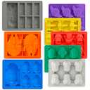 Epic 7-piece Sci-fi Silicone Molds Set - Silicone Ice Cube Tray for Space Themed Drinks | Non-Stick, Reusable & Flexible for Jello, Candy, Chocolate & Wax | Suitable for Freezer, Oven & Microwave