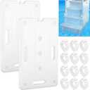 2 PCS Swimming Pool Ladder Weights, HDPE Swimming Pool Step Weights with 12 Adjustable Straps Universal Water Sand Anchors Bin Stabilizers for Inside Pools Easy Step System Above Ground