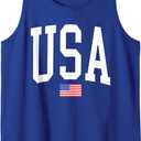 USA American Flag Women Men Kids Patriotic July 4th states Tank Top (Small, Royal Blue)