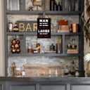 2 x ALKB Rustic Bar Sign Men No Shirt Sign No Service Man Cave Sign Retro Metal Bar Pub Decor 8x12 Inch