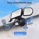 150W Plug in Motion Flood Lights Outdoor, 15000LM LED Motion Sensor Outdoor Lights Dusk to Dawn, Security Floodlights Waterproof IP65, Exterior Lighting for Outside, House, Garage