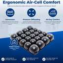 Roho Mosaic Seat Cushion 20 x 18 Inflatable Air Cell Design, Adjustable Firmness, Non-Skid Cover, Lightweight Portable Cushion for Wheelchair, Office Chair, Car & Home