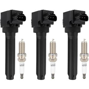 ECCPP UF815 3 ignition coils with 3 iridium Spark Plugs for Mitsubishi Mirage G4 2015-2018 1.2L l3 UF815 4505 PKH16TT