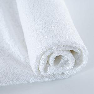 ShinyBeauty 3 Feet 1 Yards White Sequin Fabric, by The Yard, Sequin Fabric, Tablecloth, Linen, Sequin Tablecloth, Table Runner Photo Booth Backdrop Glitter Fabric(White)