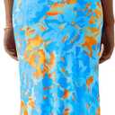 PRETTYGARDEN Women's Floral Bodycon Maxi Dress Summer Beach Sundress Sleeveless Spaghetti Strap Wedding Guest Dress (Blue, M)