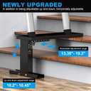 Foldable Ladder Leveler for Stairs, Adjustable 10.2"-16.45" H & 13.38"-19.3" Width, Heavy-Duty Steel Ladder Extender for Stairs with Non-Slip Rubber Base, Fits Extension, Straight & Telescopic Ladders