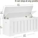 VANKILEY 43.3" Storage Chest Extra Large,Storage Trunk with 2 Safety Hinges,Wooden Storage Bench,Shoe Bench,43.3x15.7x19.1 Inch,Easy Assembly,Storage Bench for Bedroom,Living Room,entryway(White).