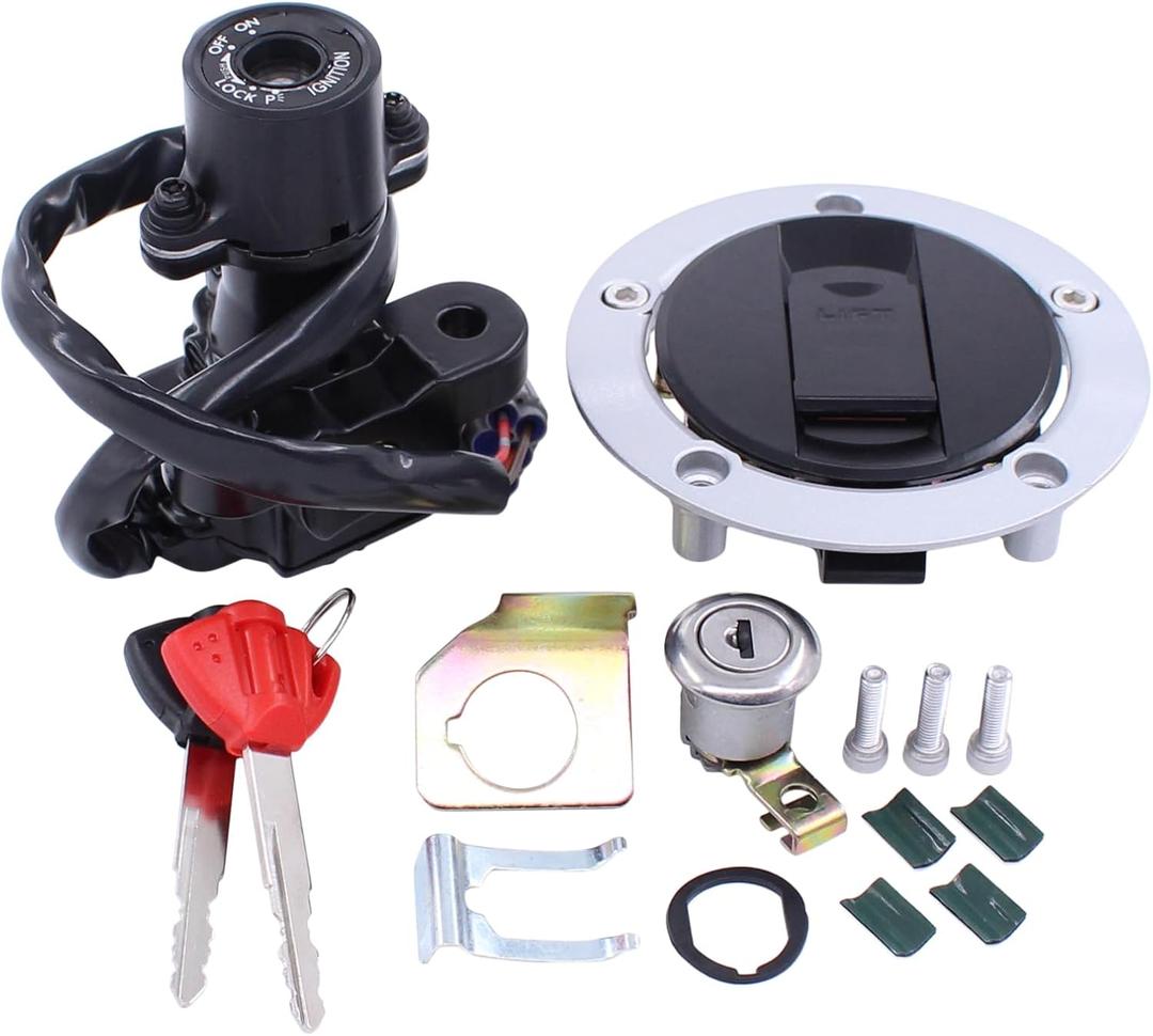 MOTOKU Ignition Switch Fuel Tank Gas Cap Seat Lock with 2 Keys for Suzuki GSXR 600 750 2008-2024, GSXR 1000 2005-2016