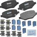 Bendix Priority1 CFC1719 Ceramic Rear Brake Pads for Chrysler Town & Country 2016-2012, Dodge Grand Caravan 2016-2012, Journey 2013, Ram C/V 2015-2012, Volkswagen Routan 2014