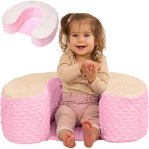 ODOXIA Baby Sit Up Pillow | Baby Pillow for Sitting Up | Comfortable Infant Seat for Early Sitting & Playtime | Soft & Stable Seat with Ring (Pink)