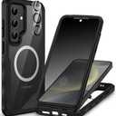CENHUFO Magnetic for Samsung Galaxy S24 Case, Privacy Phone Cover with Built-in Anti Peep Privacy Screen Protector and HD Camera Lens Protective, Full Body Shockproof Double Sided Bumper - Black