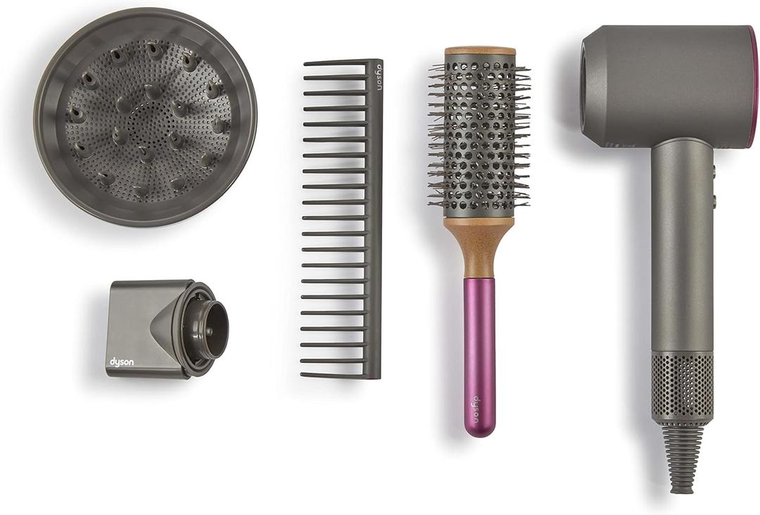 Casdon 73252 Dyson Supersonic Styling Set | Interactive Toy Hairdryer for Children Aged 3 Years & Up | Looks and Works Like The Real Thing, Grey