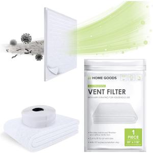 Air Vent Filters - 20"x118" makes 50 Filters w/ 197" Installation Tape,Electrostatic MERV 8 Media for AC HVAC Air Duct Filter Register & Grilles